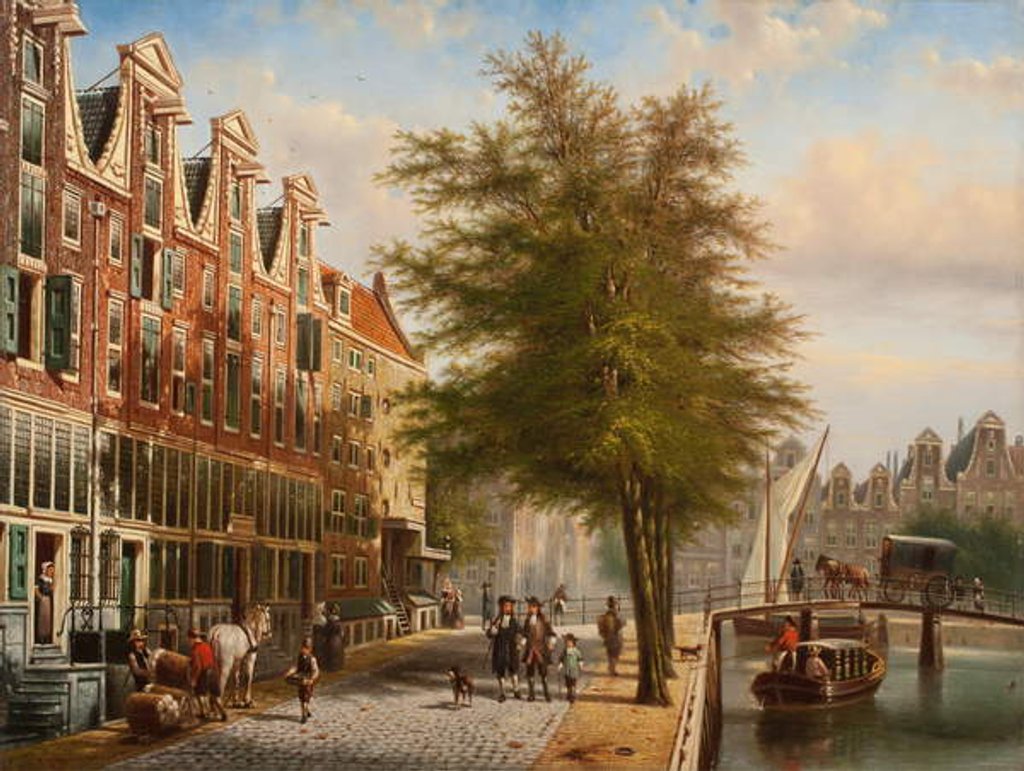 Detail of View of the Leidsegracht and Herengracht, Amsterdam by Johannes Franciscus Spohler