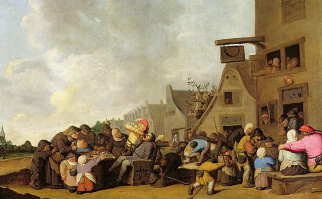 Detail of A Village Scene with a Dentist Pulling Teeth and Peasants Fighting Outside a Tavern, c.1630-40 by Peter de Bloot
