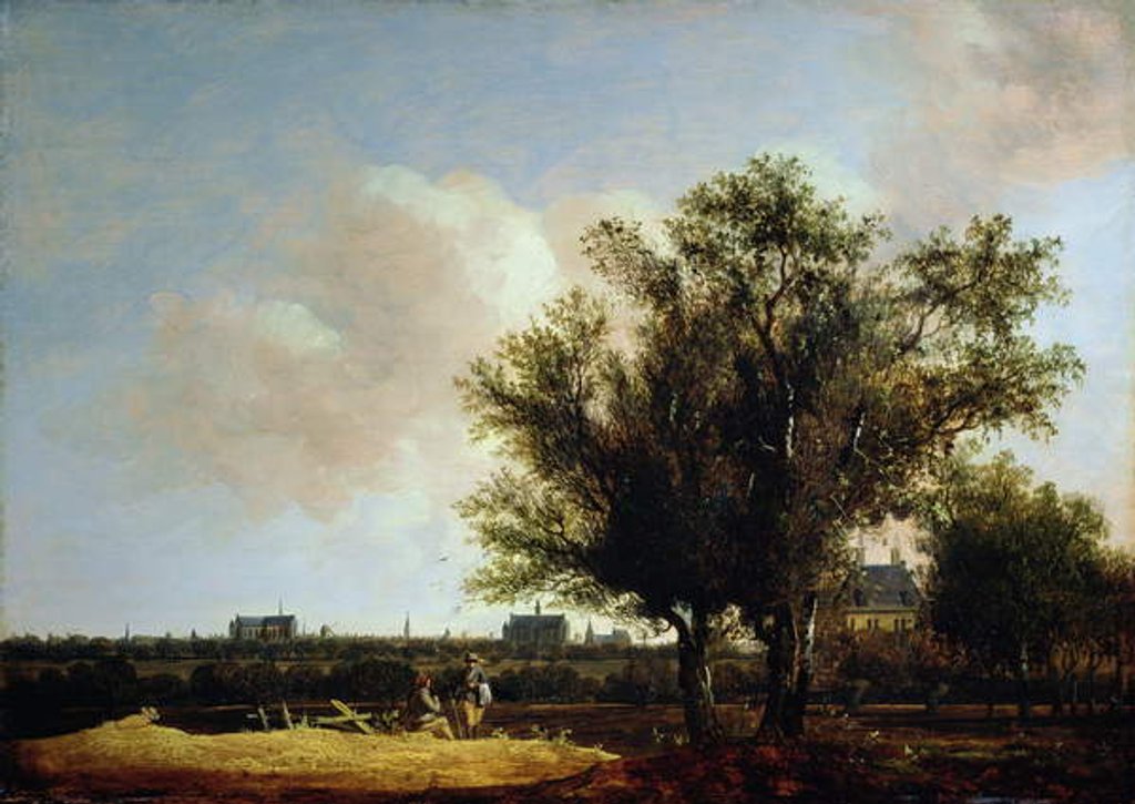 Detail of A View of Leiden with figures resting in the foreground by Anthony Jansz van der Croos