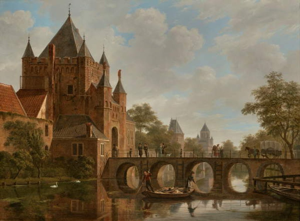 Detail of De Grote Houtpoort, Haarlem by Bartholomeus Johannes van Hove