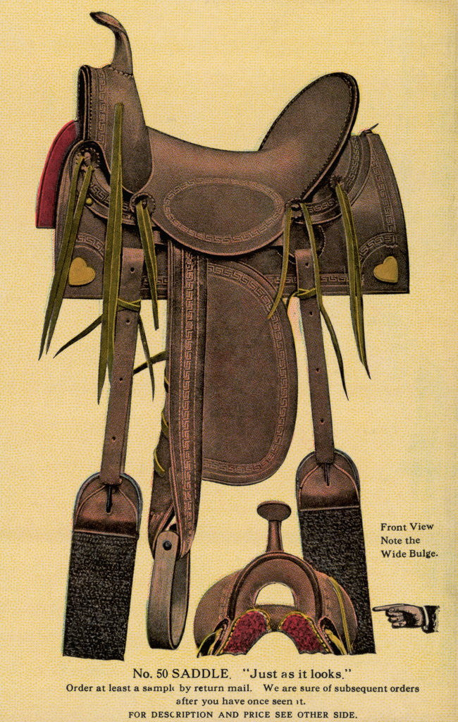 Detail of Postcard of a Horse Saddle by Anonymous