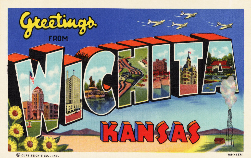 Detail of Greeting Card from Wichita, Kansas by Anonymous