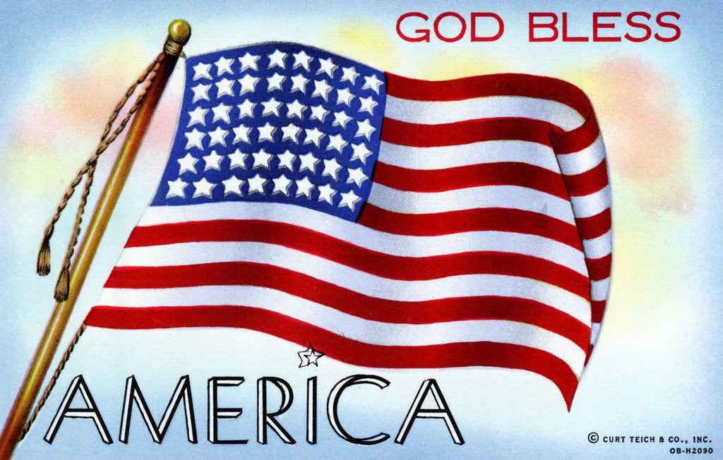 Detail of God Bless America Postcard by Anonymous