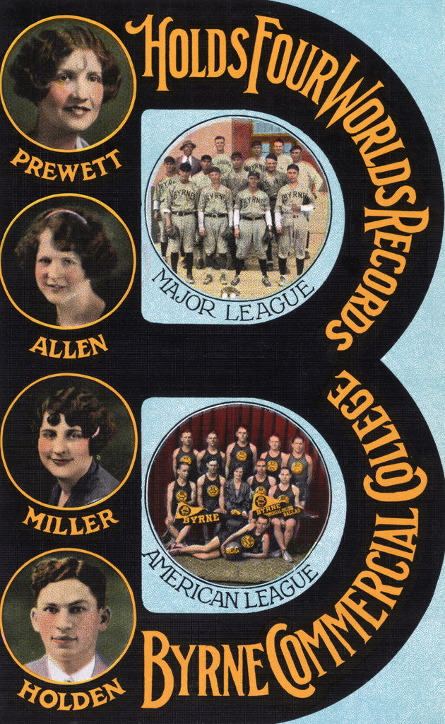 Detail of Advertisement for Byrne Commercial College by Anonymous