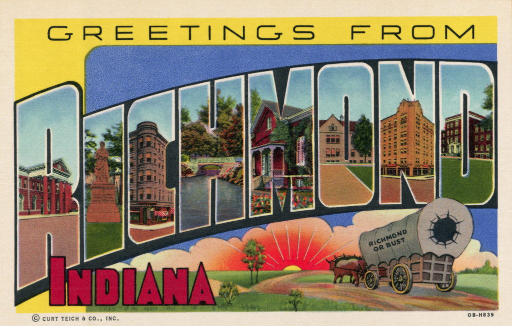 Detail of Greeting Card from Richmond, Indiana by Anonymous
