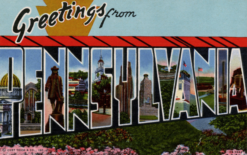 Detail of Greeting Card from Pennsylvania by Anonymous