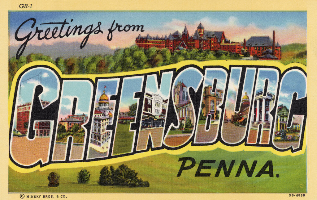Detail of Greeting Card from Greensburg, Pennsylvania by Anonymous