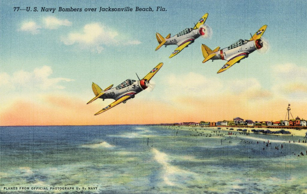 Detail of Navy Bombers over Jacksonville Beach by Corbis