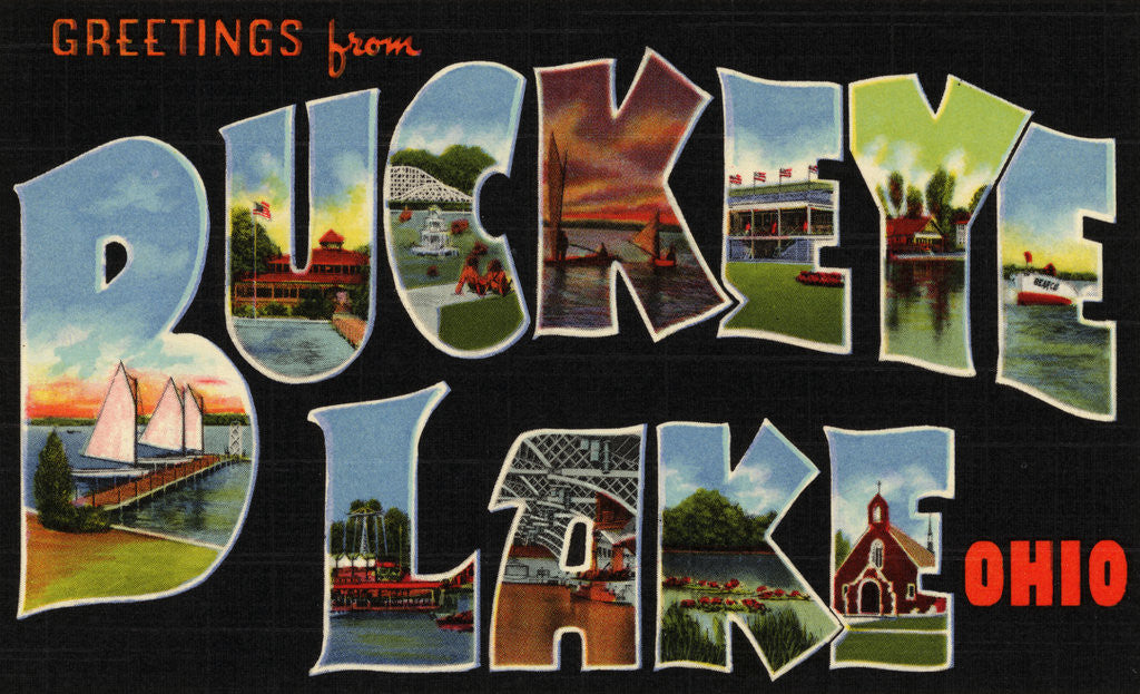Detail of Greeting Card from Buckeye Lake, Ohio by Anonymous
