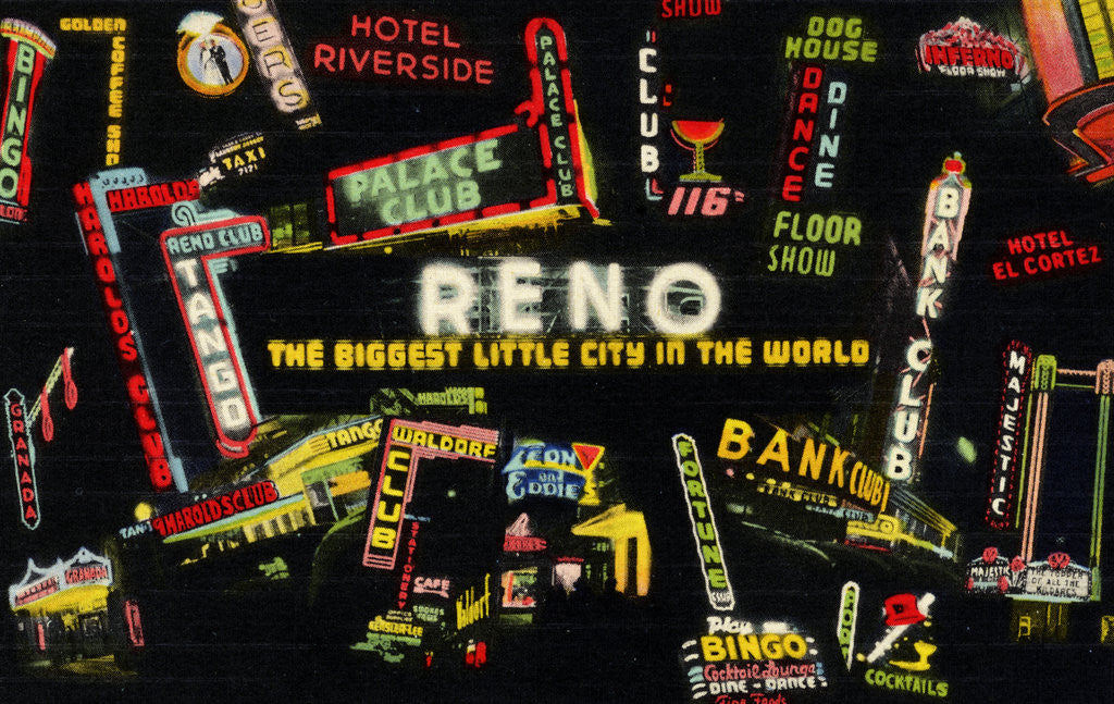 Detail of Montage of Neon Signs in Reno by Corbis