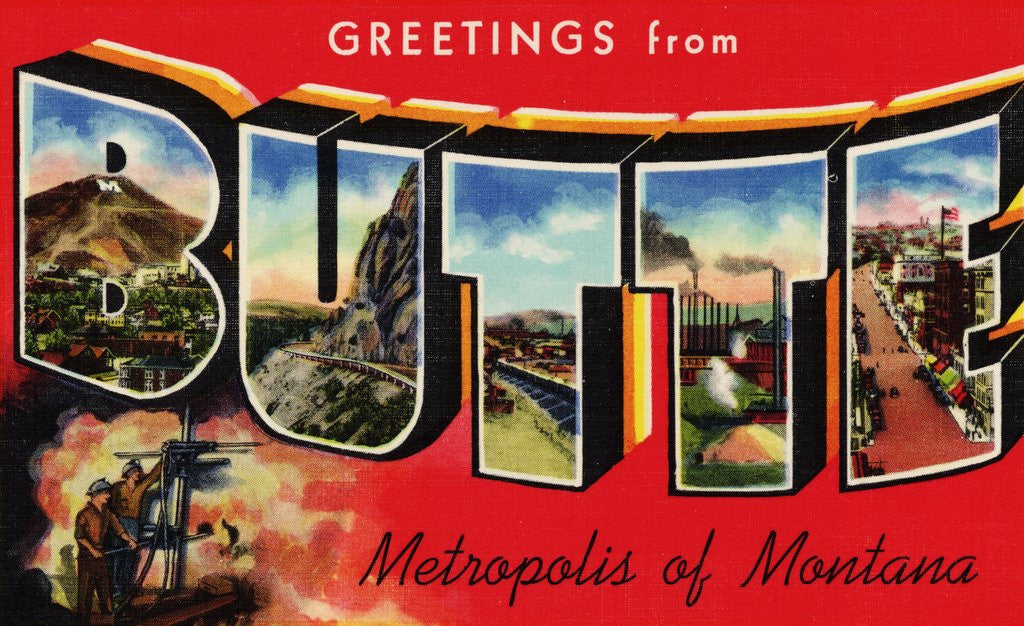 Detail of Greeting Card from Butte, Montana by Corbis