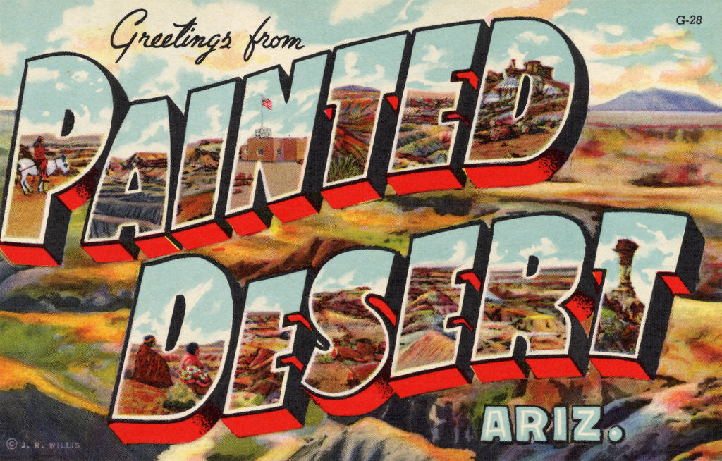 Detail of Greetings from Painted Desert, Arizona Postcard by Anonymous