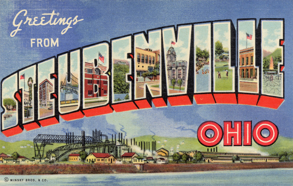 Detail of Greeting Card from Steubenville, Ohio by Anonymous