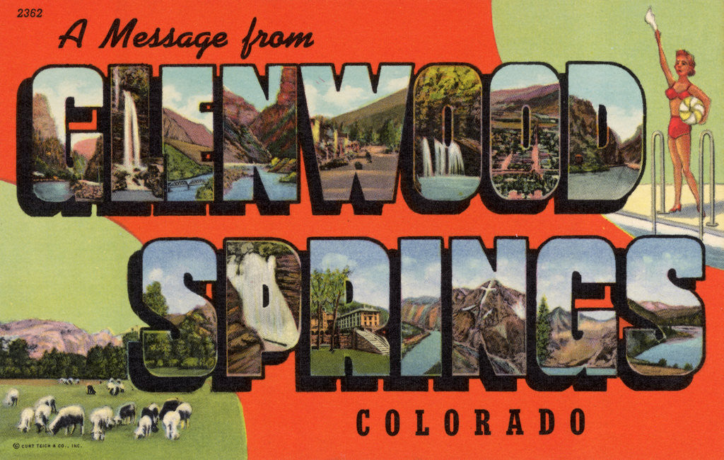 Detail of Greeting Card from Glenwood Springs, Colorado by Anonymous