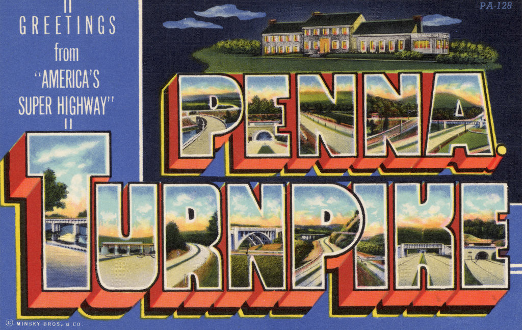 Detail of Greeting Card from the Pennsylvania Turnpike by Corbis