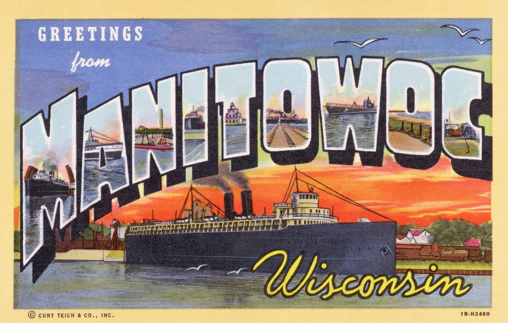 Detail of Greeting Card from Manitowoc, Wisconsin by Anonymous