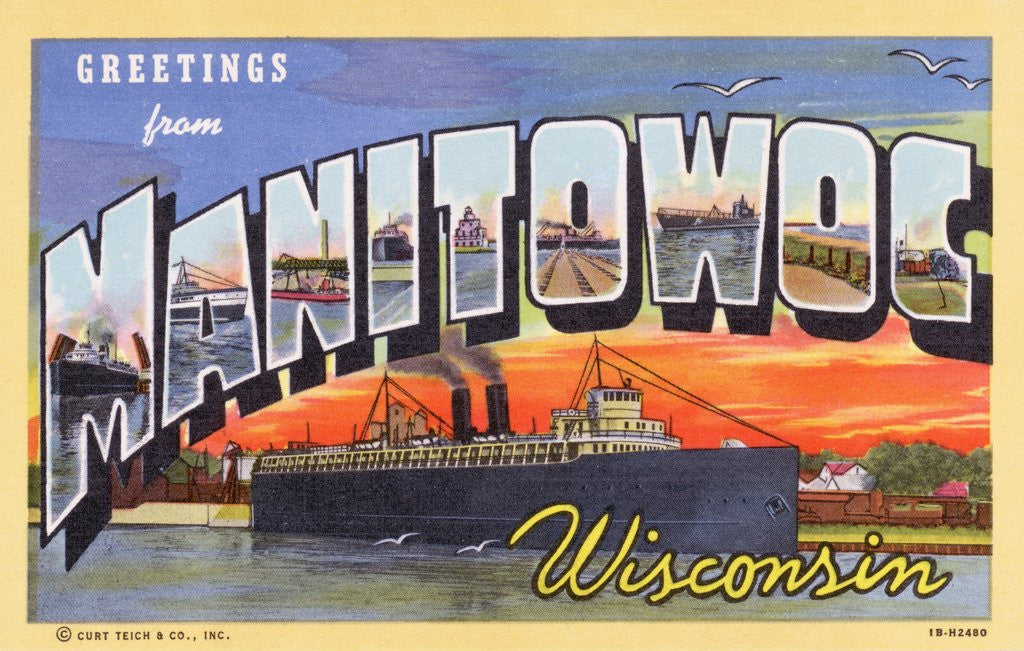 Detail of Greeting Card from Manitowoc, Wisconsin by Corbis