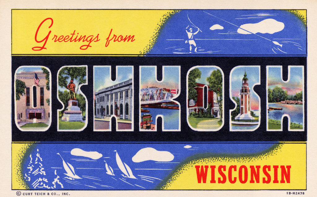 Detail of Greeting Card from Oshkosh, Wisconsin by Corbis