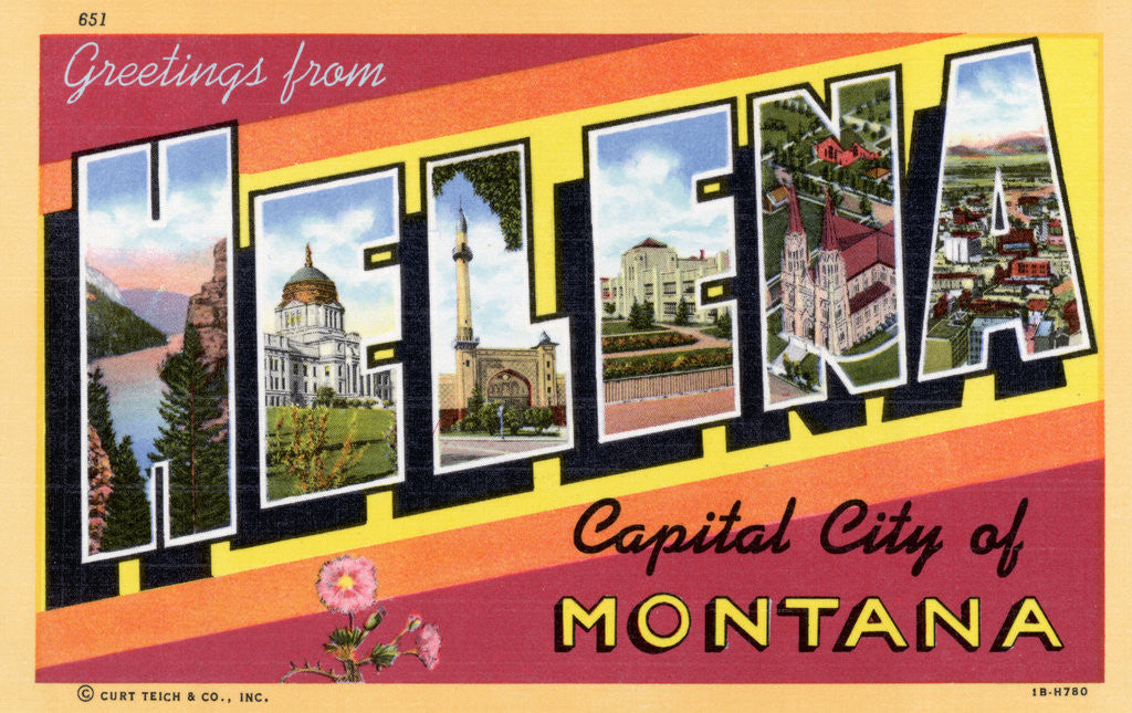 Detail of Greeting Card from Helena, Montana by Anonymous