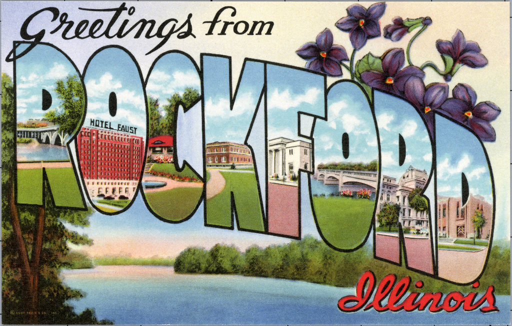 Detail of Greeting Card from Rockford, Illinois by Anonymous