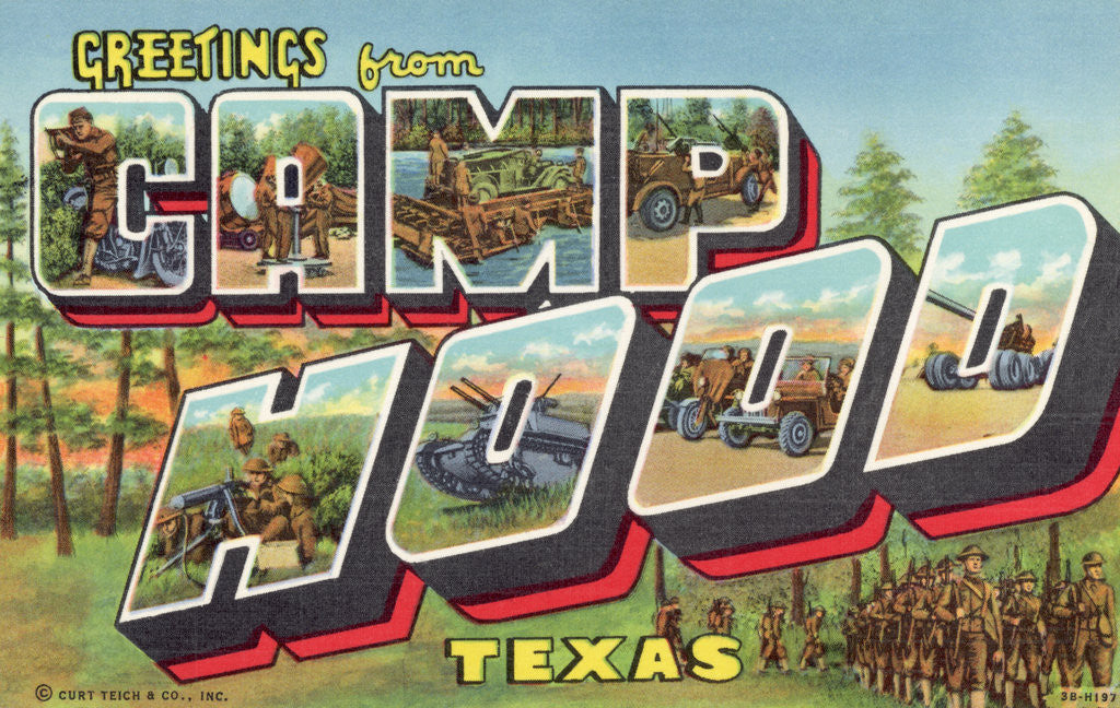 Detail of Greeting Card from Camp Hood, Texas by Anonymous