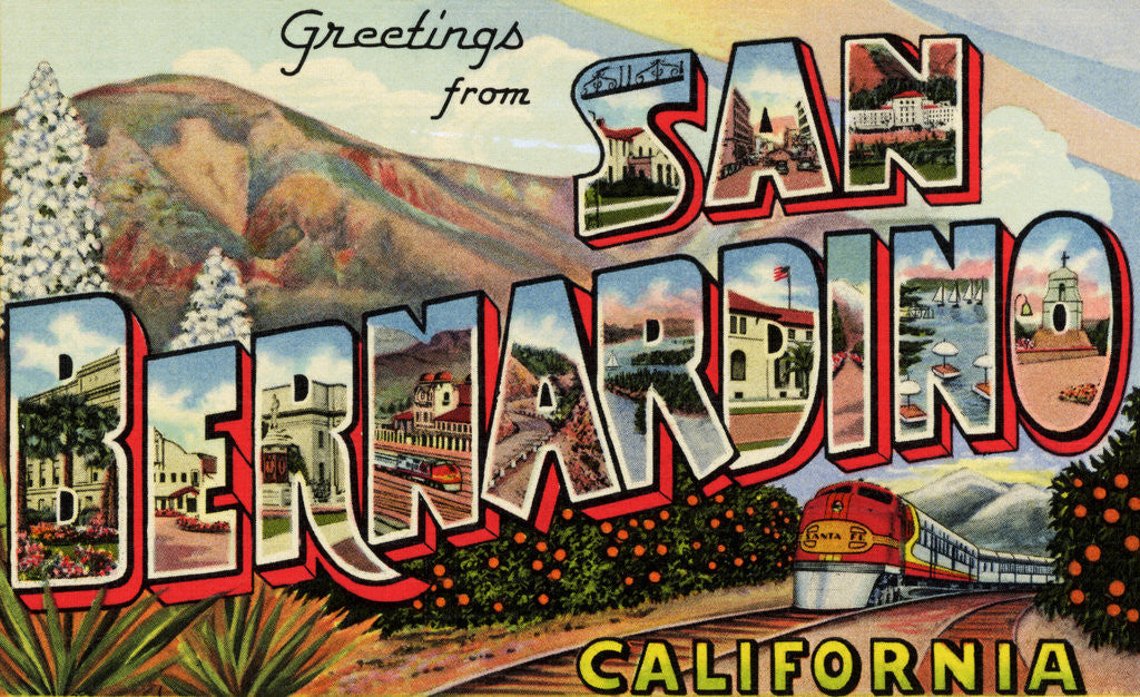 Detail of Greeting Card from San Bernardino, California by Corbis