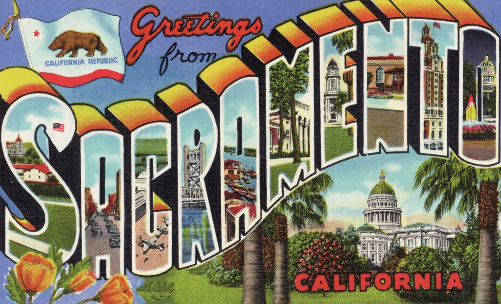 Detail of Greeting Card from Sacramento, California by Corbis
