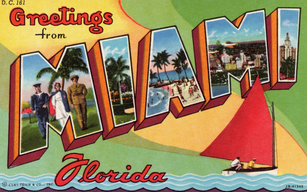 Detail of Greeting Card from Miami, Florida by Corbis