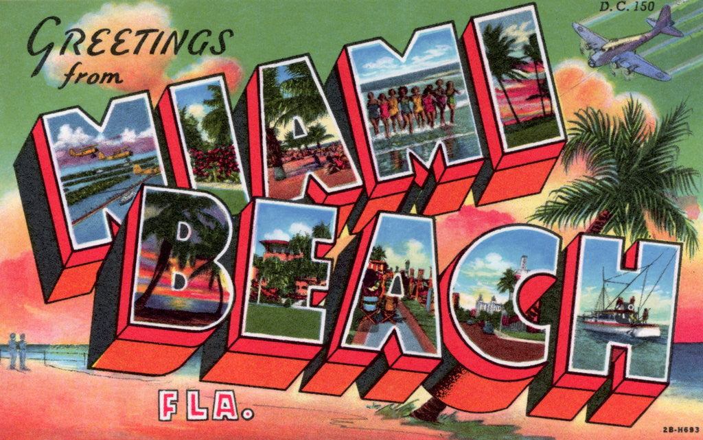 Detail of Greeting Card from Miami Beach, Florida by Anonymous