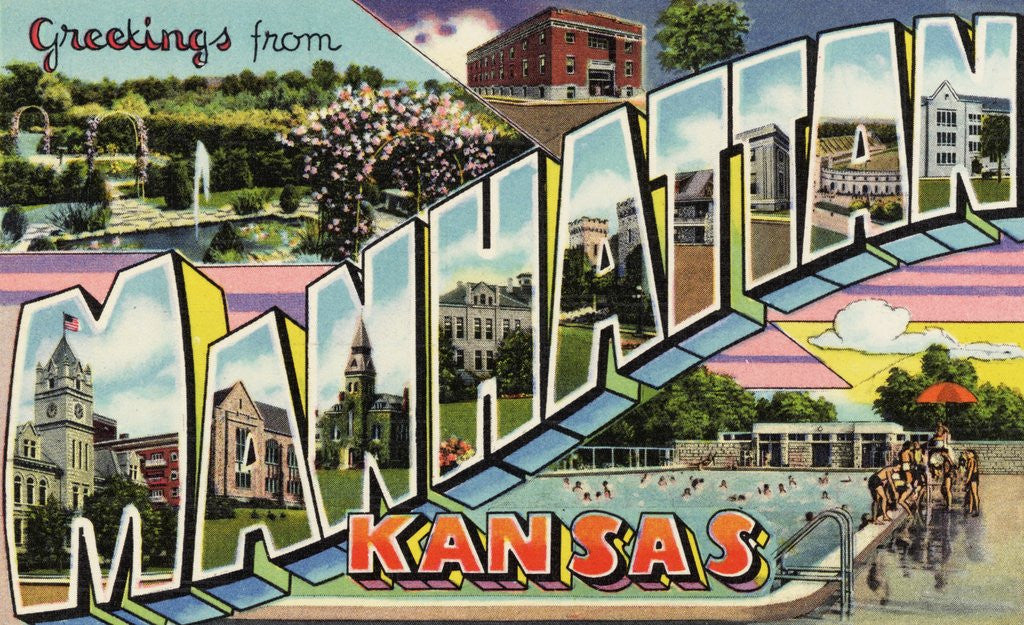 Detail of Greeting Card from Manhattan, Kansas by Anonymous
