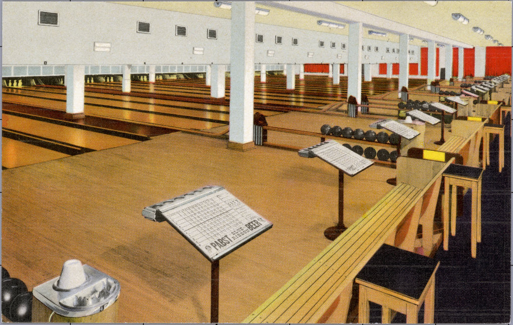 Detail of Empty Bowling Alleys by Anonymous