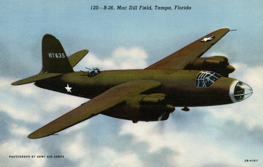 Detail of B-26 Flying over Mac Dill Field by Anonymous