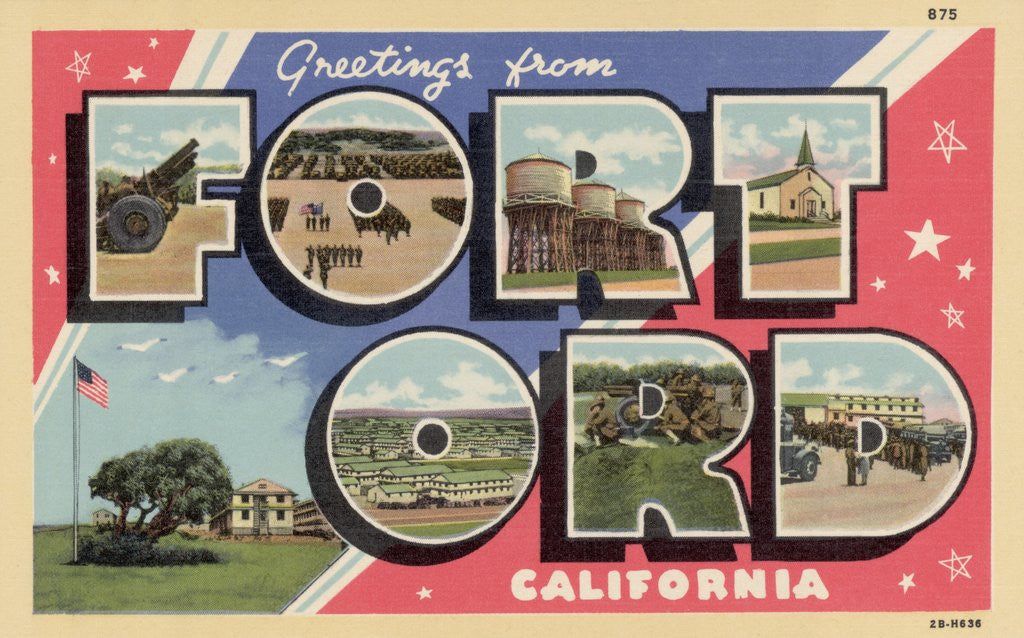 Detail of Greeting Card from Fort Ord, California by Corbis