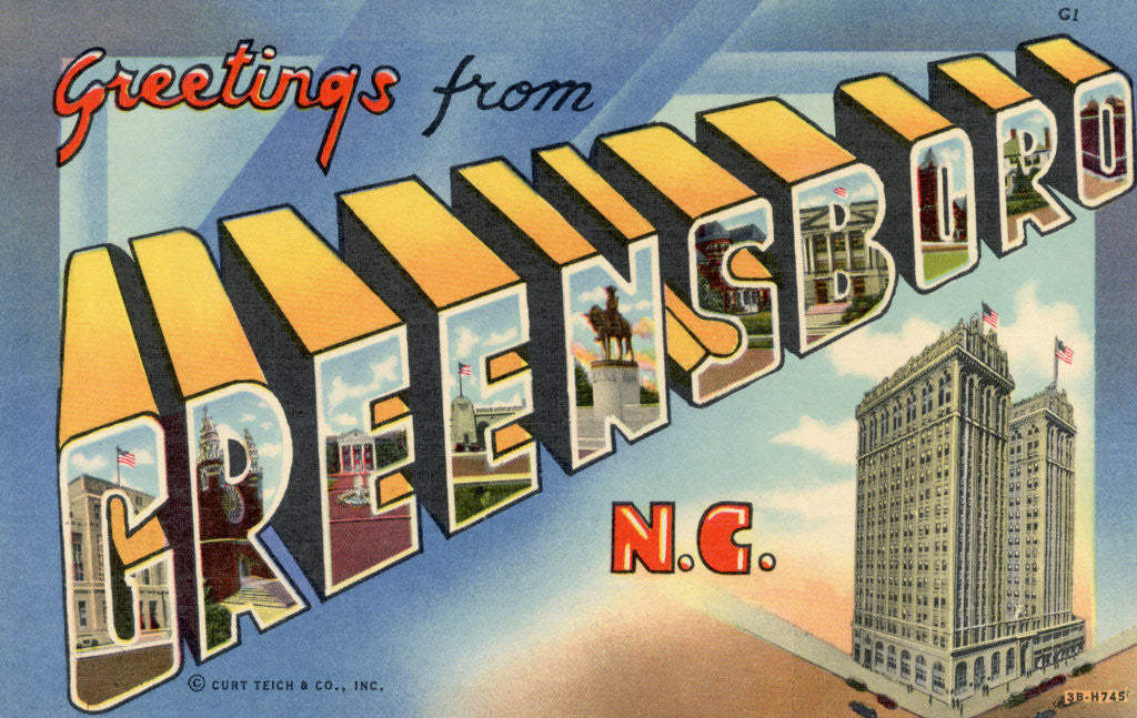 Detail of Greeting Card from Greensboro, North Carolina by Anonymous