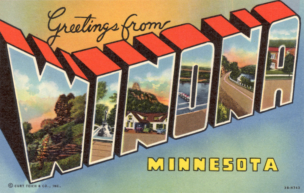 Detail of Greeting Card from Winona, Minnesota by Anonymous