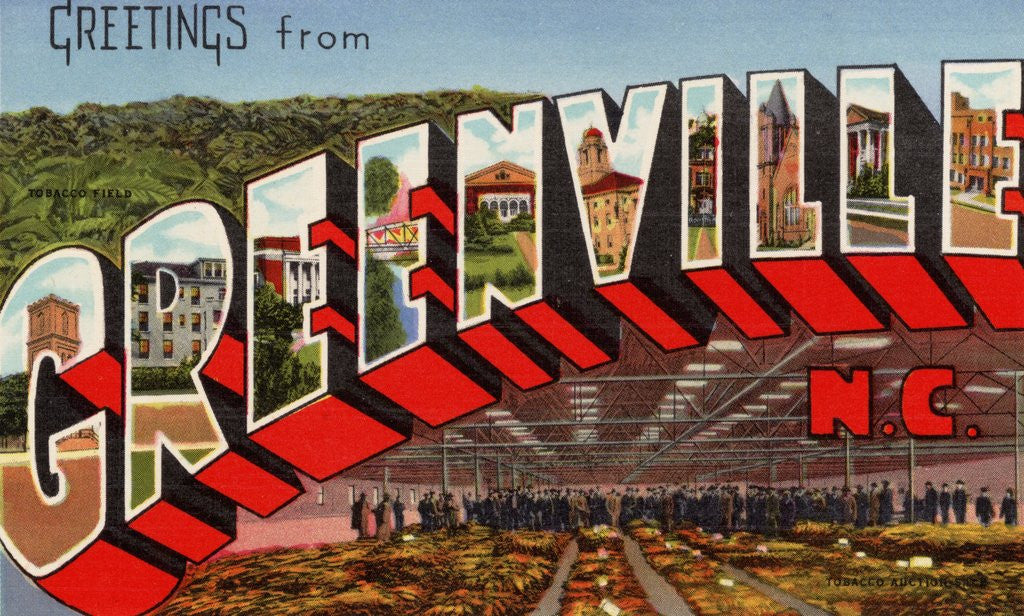 Detail of Greeting Card from Greenville, North Carolina by Corbis