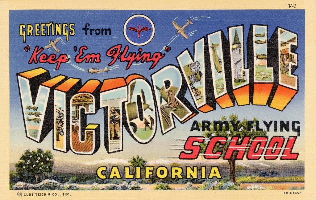 Detail of Greeting Card from Victorville Army Flying School by Anonymous