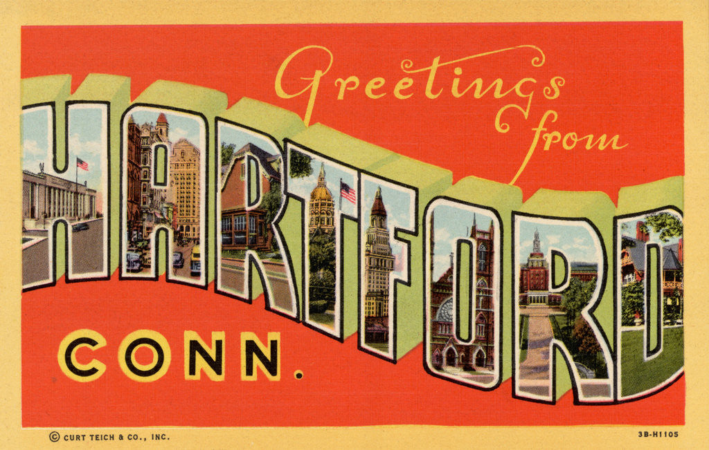 Detail of Greeting Card from Hartford, Connecticut by Anonymous