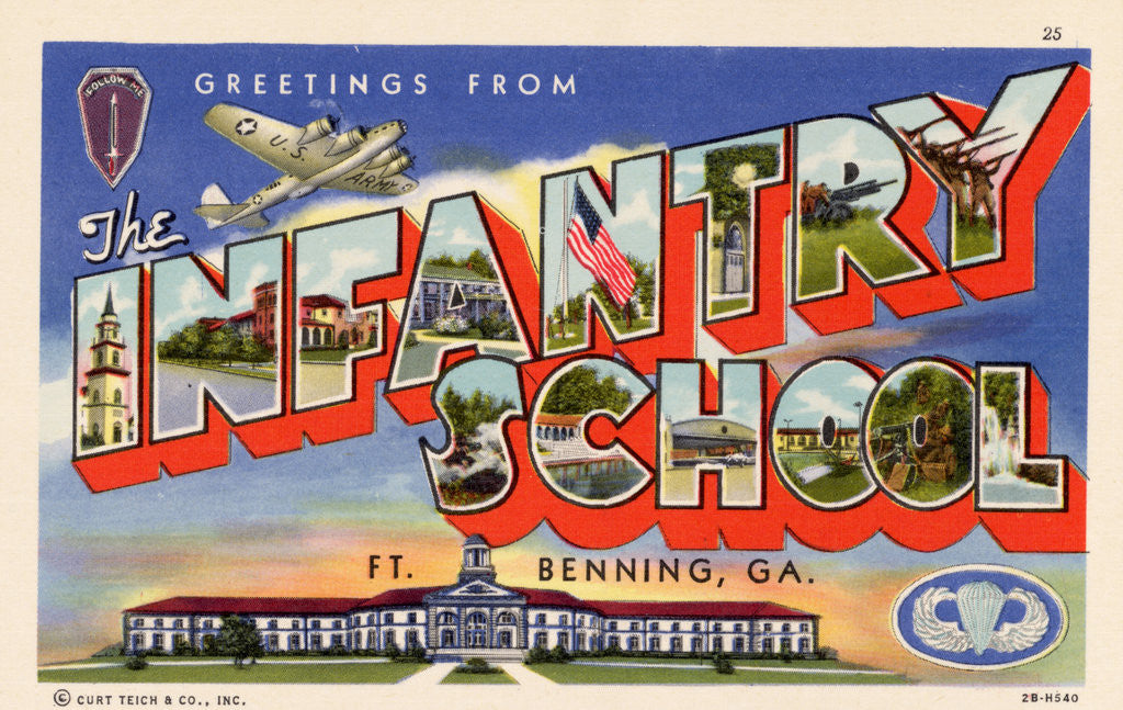 Detail of Greeting Card from Ft. Benning Infantry School by Anonymous
