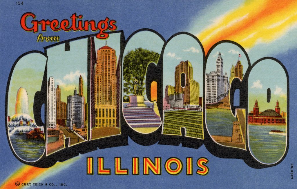Detail of Greeting Card from Chicago, Illinois by Anonymous
