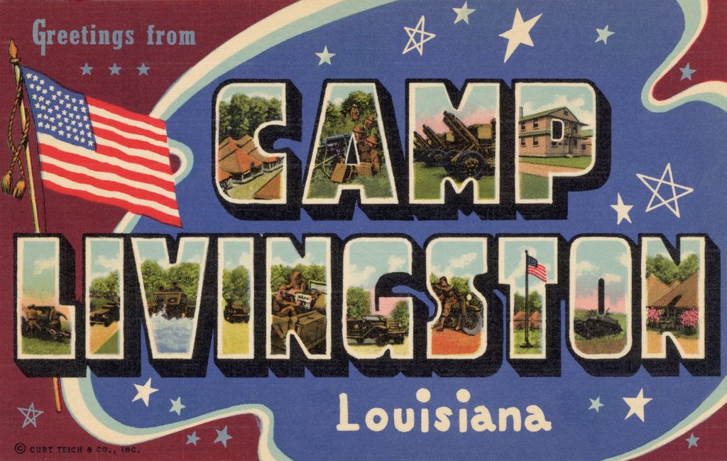 Detail of Greeting Card from Camp Livingston by Anonymous