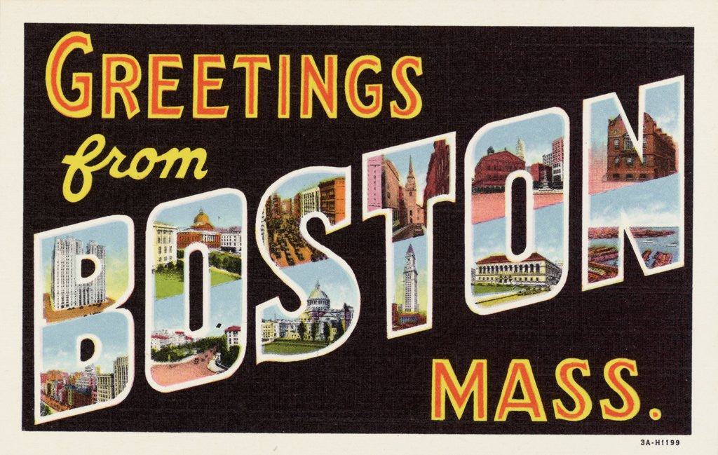 Detail of Greeting Card from Boston, Massachusetts by Anonymous