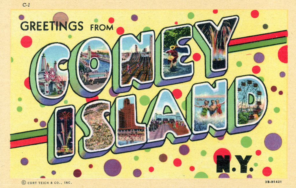 Detail of Greetings from Coney Island, New York Postcard by Anonymous