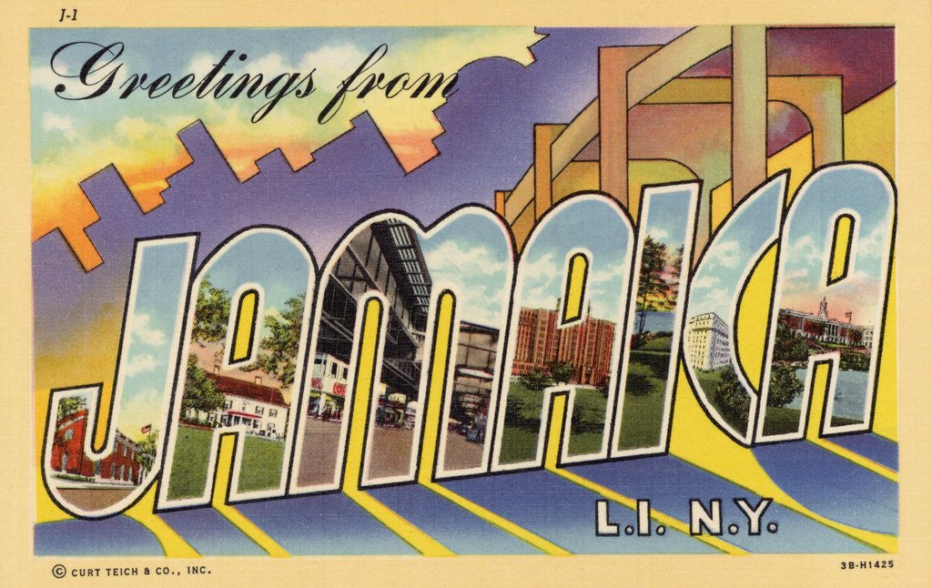 Detail of Greeting Card from Jamaica, New York by Anonymous
