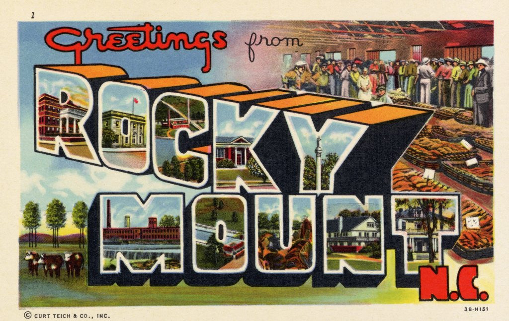 Detail of Greeting Card from Rocky Mount, North Carolina by Anonymous