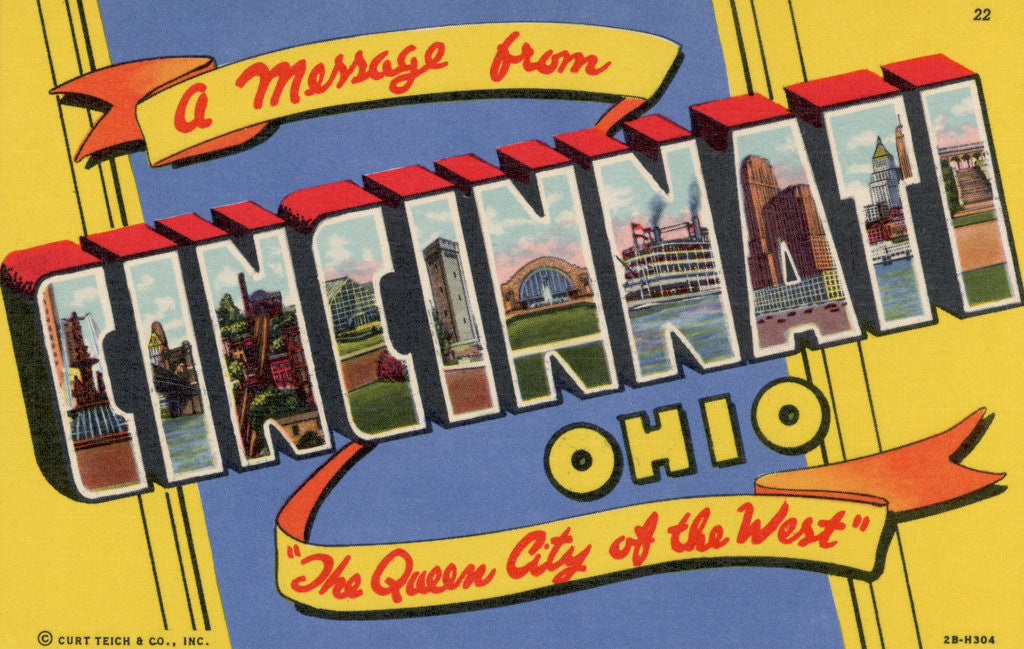Detail of Greeting Card from Cincinnati, Ohio by Anonymous