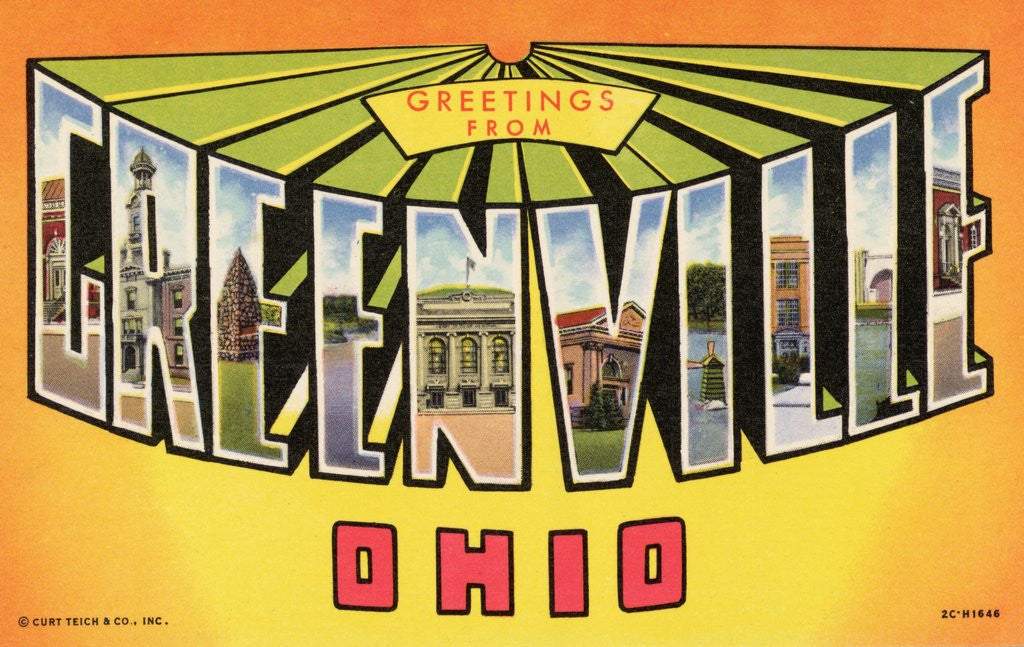 Detail of Greeting Card from Greenville, Ohio by Anonymous