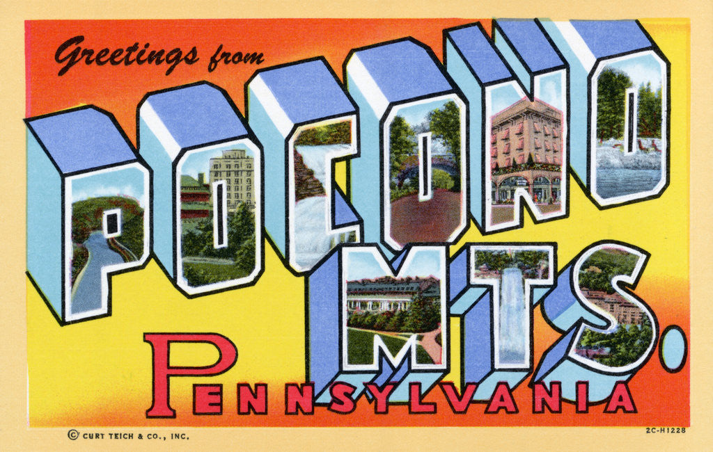 Detail of Greeting Card from the Pocono Mountains by Anonymous