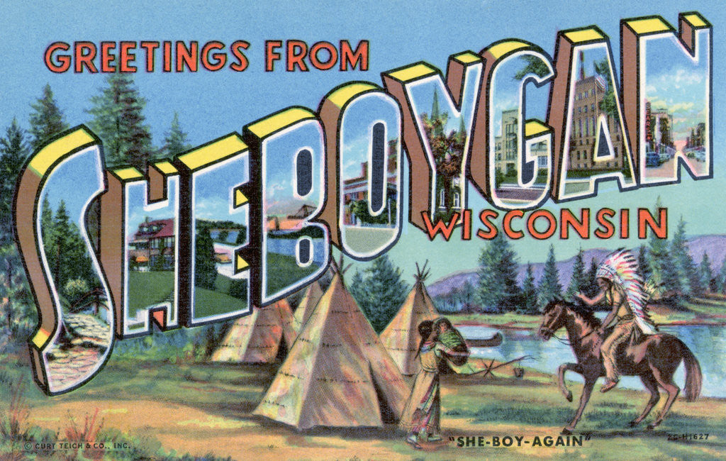 Detail of Greeting Card from Sheboygan, Wisconsin by Corbis