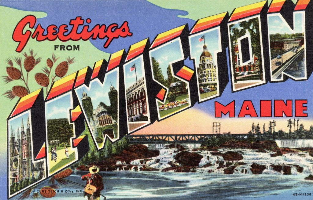 Detail of Greeting Card from Lewiston, Maine by Anonymous